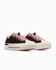 Converse Chuck Taylor All Star Easy On Black &Pink Platform, A09540C Multi Sizes