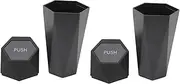 Car Trash Can, 2 Piece Waterproof Portable Car Trash Can Decorative Plastic with Lid for Campers (Black)
