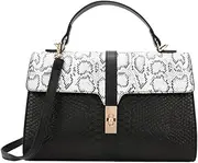 [ANNI RIEL] Snakeskin Pattern Flap Crossbody Bags for Women Top Handle Purse and Handbag Ladies Leather Tote Shoulder Bag