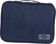 Electronic Accessory Storage Pouch Portable Travel Bag for Cables Items Durable Wear Resistant Design with Easy to Remove Partition