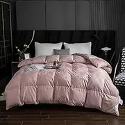 Goose Feather Down Comforter, 850 Fill Power Luxury Fluffy Down Duvet Insert, 3D Baffle Box, Winter Thicken Warmth Bed Comforter Ultra Soft Jacquard 100% Cotton Shell,A,220x240CM/87 x94