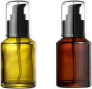 YUEHUA Glass Spray Bottle & Lotion Bottle, 60 ml / 2 oz Empty Refillable Pressed Pump Bottle Cosmetic Container for Perfume Essence