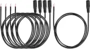 uxcell 5pcs DC Power Pigtails Cable, 5.5 x 2.1mm Female Barrel Plug Connector to Bare Wire Open End for CCTV Camera, DVR, LED Strip, 100cm Black