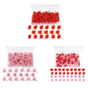 100 Pcs Heart Push Pins Decorative Pushpins Map Pins Map Tacks for School Office