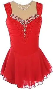 [Zagitova] Figure Skating Dress for Girls Graceful Patchwork Open Back Women Competition Dance Outfits with Rhinestone