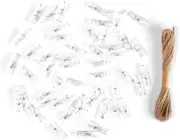 50PCS Plastic Clothespins Mini Clear Clips Photo Clips Photo Paper Peg P