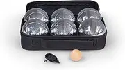 realgames.com.au Boules in Black Carry Bag by realgames - Set of 6 Alloy Chrome Plated Boules Petanque in Black Bag, Great for Outdoor Lawn Games with Family and Gatherings with Friends