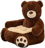 WUISOLQP Modern and Cute Kids Sofa Seat Lovely Teddy Bear Plush Stuffed Chair Versatile Polyester Chair Plush Stuffed Seat, Dark Brown