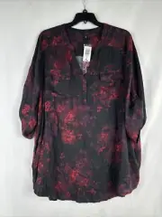 Torrid Harper Brushed Rayon Pullover Tunic Top Womens Plus Size 5X Floral New