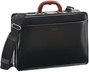 [平野鞄 豊岡職人の技] BLAZERCLUB Blazer Club Wooden Hand/Large Opening Dulles Business Bag, Black
