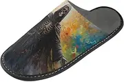 [PDZRMY] Skeleton Cloak Colorful Men’s Women’s Memory Foam Scuff Slippers Indoor Outdoor Slippers Size 4-5