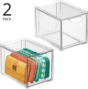 Stackable Closet Storage w Pull Out Organizer Drawer 2pc Home Office Kid Room RV