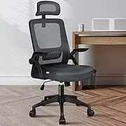 ALFORDSON Office Chair Mesh Computer Chair Swivel Executive Desk Chair with Adjustable Headrest and Armrest Arco Series(Dark Grey)
