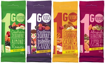 1GO Dried Fruits & Nuts Trail Mix Snack On the Go Cashew Cranberries Almonds