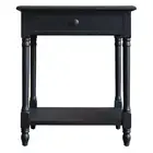 French Provincial Country Bedside Lamp Table Nightstand Black