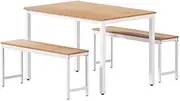 Artiss Dining Table and Chair Set of 3 Bar Tables Chairs Setting Dining Desk Nursing Reading Seating Home Living Room Bedroom Kitchen Cafe Outdoor Indoor Furniture, with Metal Legs