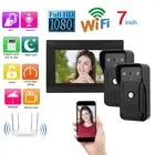 UK Plug 7in 2 Cameras 1080P Video Intercom Wired Wifi Doorphone Night Vis-io Kit