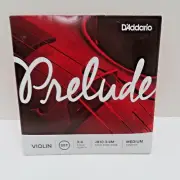 DADDARIO PRELUDE VIOLIN STRINGS SET J810 3/4 SOLID STEEL CORE M Medium TENSION