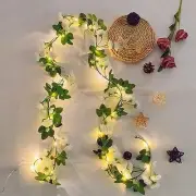 20 LED Rose Flower String Lights with Timer, 6FT Artificial Flower Garland