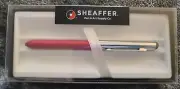 NIB SHEAFFER Quattro - Red Ballpoint Pen - Black Ink Silver Trim N8937254