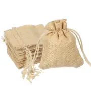 2.7x3.5 Inch Burlap Bags with Drawstring, 50 Pcs Linen Gift Bags, Beige