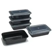 Mainstays 10 Piece Meal Prep Food Storage Containers, Black (4 Pack)