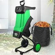 Garden Shredder Wood Chipper, 2400W Electric Wood Leaf Branch Chipper Shredder Mulcher with 40mm Cutting Width, Multifunctional Leaf Branch Shredder, Includes 50L Collection Bag