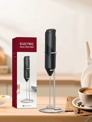 Milk Frother Handheld Battery Operated Whisk Foam Maker For Coffee With Stand