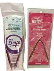 2 Pair Circular Knitting Needles Sizes 10, 10.5 New