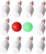 Kisangel 1Set Miniature Bowling Set for Dollhouse High Simulation Bowling Ball Pin Models Compact Decoration for Mini House Party and Restaurant Decor