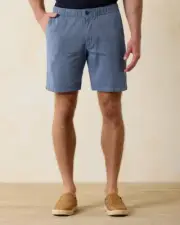 Tommy Bahama Dockside Bay Linen-Blend Elastic Waist 8-Inch Shorts, Coastline, M