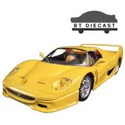 BBURAGO RACE & PLAY FERRARI F-50 1/24 DIECAST MODEL CAR YELLOW 18-26010 YL