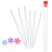 6 Pieces Beading Needles, 2 Sizes Long Straight Beading Embroidery Needles wi...