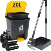 Dog Pooper Scooper, 20L Large Dog Poop Trash Can outside with Removable Inner Bu
