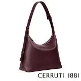 【Cerruti 1881】限量2折 義大利頂級小牛皮手提包肩背包 全新專櫃展示品(白蘭地色 CEBA05784M)