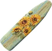 Dajingkj Sunflower Ironing Board Cover and Pad 15x54 Inch Standard Size Iron Board Cover with Elastic Edge Scorch and Stain Resistant Home Decor Thick Padding for Ironing