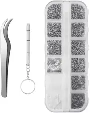 Sunglasses Eyeglasses Repair Kit, 1100PCS Tiny Stainless Steel Screws and 5 Pair