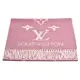 【Louis Vuitton 路易威登】M77375 REYKJAVIK GRADIENT雙面彩色織花純棉披巾/圍巾(淺粉紅色)