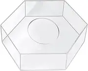 Cake Stand Clear Acrylic Cake Stand, Fillable Cake Box Riser Cake Tier, Round |Square|Hexagon Cake Display Box, Decorative Centerpiece Box for Wedding Birthday Party 1 Piece (Hexagon:20*20*10cm)