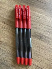 Pilot BPS-GP-B Grip 1.2mm Broad Ballpoint Pen, RED INK ( 4 PENS ) BRAND NEW