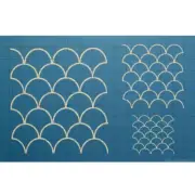 Quilting Full Line Stencil CLAMSHELLS Reusable A3 use with Pounce