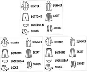 Parliky 3pcs Boy Girl Clothing Sort Stickers Self-Adhesive Labels for Dresser Organization Educational Decals for Wardrobe Storage Easy to Install for Bedrooms Nurseries