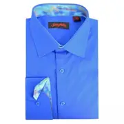 Men's $79 Jerry Garcia Modern-Fit Royal Blue Dress Shirt M 15-15.5 32/33 NWT