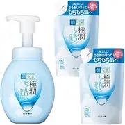 Hada Labo Gokujun Hyaluron Foaming Face Wash, 1 Main Unit + 2 Refills