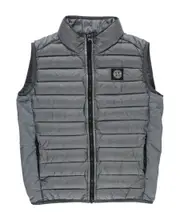logo-patch quilted gilet 8Y,14Y,10Y blue-gray