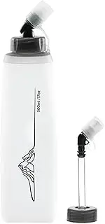 Soft Flask 500ml, TPU Folding Soft Water Bottle for Hydration Pack, Running Vest, Folding Water Bottle for Hiking Cycling Climbing - White