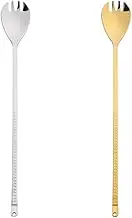 Salad Fork Spoon Dual-Purpose Salad Fork Spoon Creative Long Handle Spoon Kitchen Cooking Utensil