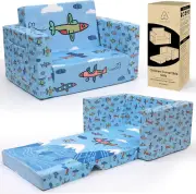 Kids Couch: Toddler Sofa Bed Fold Out for Gilrs Boys Baby Flip Out Convertible L