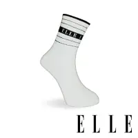 在飛比找momo購物網優惠-【ELLE】法式條紋女短襪-白(1/2女襪/女襪/短襪)