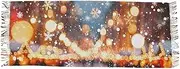 [AIXIWAWA] Women's Pashminas Scarf Christmas Street Print, Shawls Wrap Lightwight with Tassel for Evening Dress Dinner Party, Multicolor